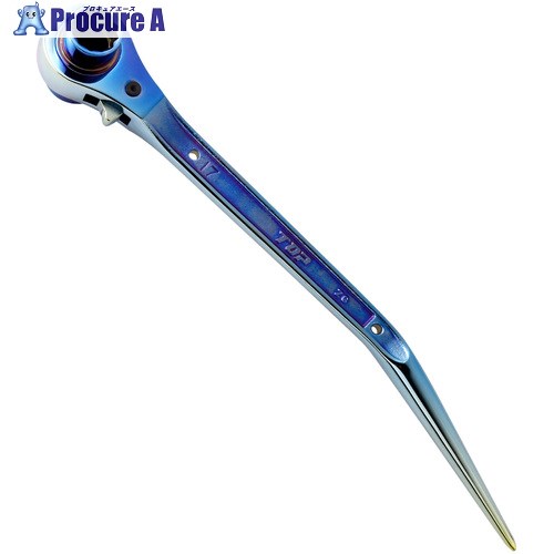 TOP 鳶操作手順ラチェットレンチ イオンプレーティング青碧 RM-17X21N-BT-B 12丁 ■▼711-5514 【貨物輸送都度積もり書き】