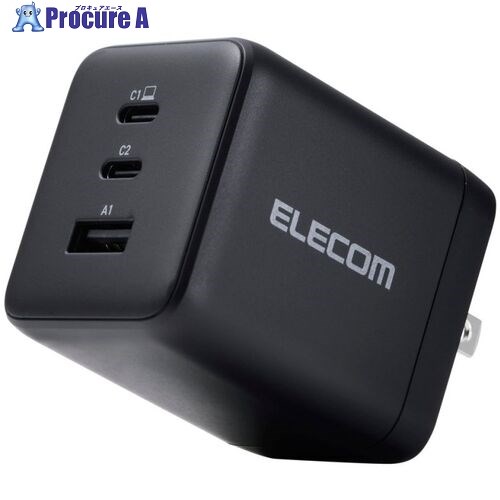 ELECOM ノートPC用ACアダプター USB PD 100W USB-C×2 USB-A×1 ブラック ACDC-PD104100BK 1個 ■▼712-0859