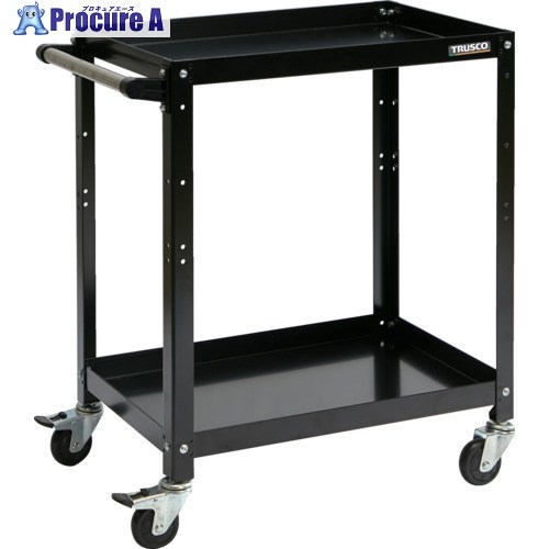 TRUSCO ツールワゴン ラビットワゴン 700×450 ハンドル付 ゴム車輪 ブラック RBW-672H BK 1台 ▼701-5408
