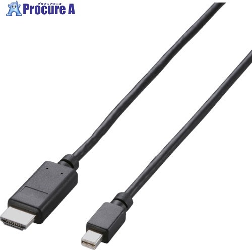 ELECOM Mini DisplayPort-HDMI変換ケーブル 2m ブラック AD-MDPHDMI20BK 1本 ▼821-8581