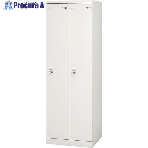 IRIS スチールロッカー SLタイプ ダイヤル錠/2人用 ホワイト SL-02D-W 1台 ■▼709-6673 【送料都度見積】