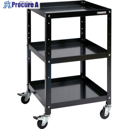 TRUSCO ツールワゴン ラビットワゴン 500×500 ゴム車輪 ブラック RBW-853 BK 1台 ▼701-5406