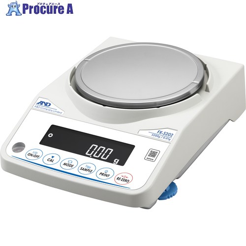 A＆D 汎用天びん FX-5202 JCSS目盛り調整付 ひょう量5200g FX5202-00J00 1台 ■▼704-2909