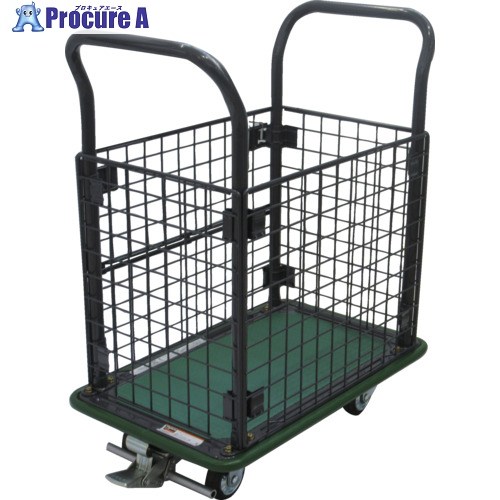 TRUSCO ハイグレード運搬車 金網付 740X460 ストッパー付 107SEBN 1台 ■▼698-2375