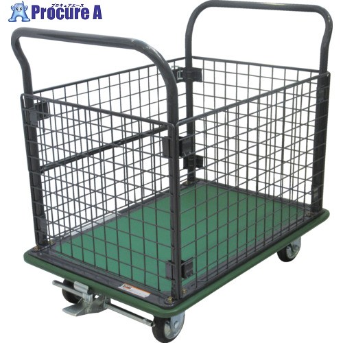 TRUSCO ハイグレード運搬車 金網付 946X646 ストッパー付 307SEBN 1台 ■▼698-3852