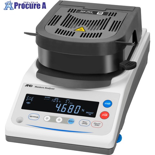 A＆D 加熱乾燥式水分計 MS-74A JCSS校正付 MS74A-00J00 1台 ■▼702-9240 146,465円
