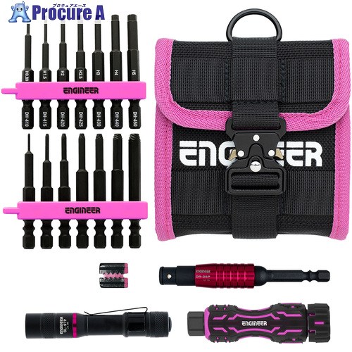 ENGINEER ネジレスQセット PINK&BLACK セット点数:6 六角対辺0.89、1.5、2、2.5、3、4、5mm DXZ-45P 1S ▼704-5007 |プロキュアエース
