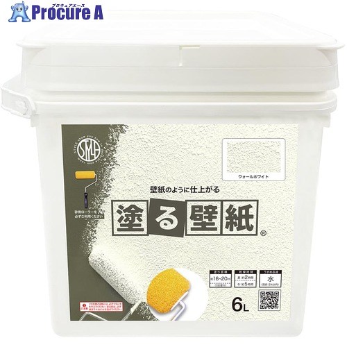 ニッぺ 室内かべ用塗料 STYLE 塗る壁紙 ウォールホワイト 6L 4976124875724 1個 ■▼718-6612 【送料都度見積】