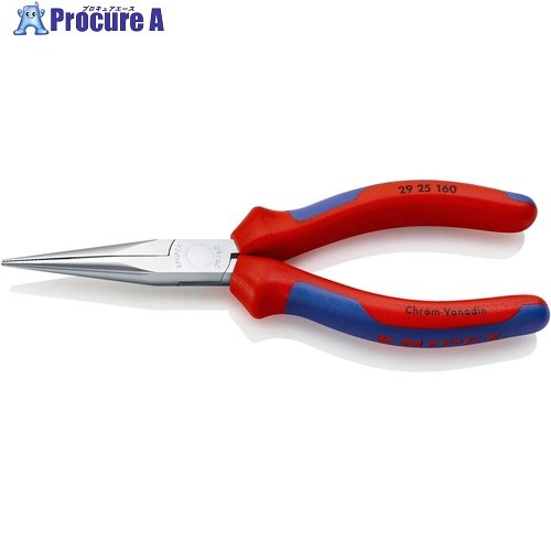 KNIPEX テレフォンプライヤー 半丸型 コンフォートハンドル 2925-160 1丁 ▼446-7621