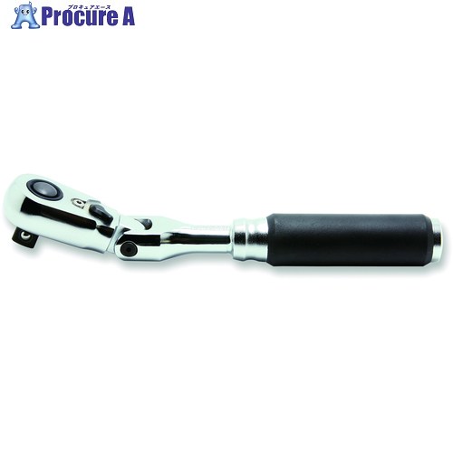 Ko-ken Z-EAL 3/8”(9.5mm)SQ. プッシュボタン式首振りラチェットハンドル 全長178mm 3726ZB 1個 ▼556-1016
