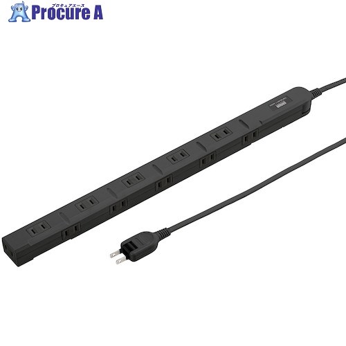 SANWA スリムタップ 3m ブラック TAP-SLIM11-3BK 1個 ■▼602-5738 ※個人宅様送り不可
