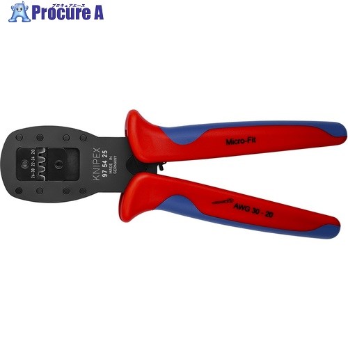 KNIPEX Micro-Fit(TM)用平行圧着ペンチ 全長190mm 9754-25 1丁 ▼836-8959