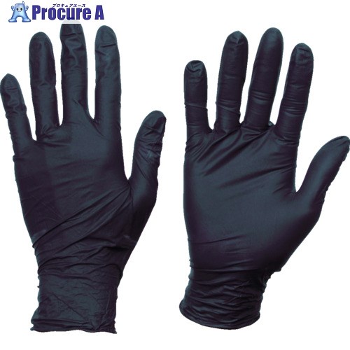 TRUSCO まとめ買い 使い捨てニトリル手袋TGスタンダード 0.08粉無黒L 100枚 10箱 TGNN08BKL10P 1S ▼696-8726