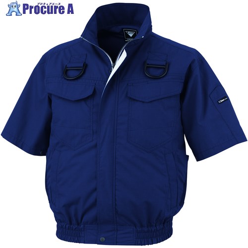 XEBEC 空調服半袖ブルゾン(ハーネス対応)XE98107-19-5L ディープネイビー XE98107-19-5L 1着 ■▼698-6215 【送料都度見積】