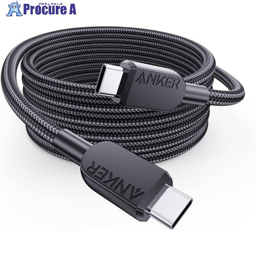 Anker USB-C ＆ USB-C 有線テレビ (高耐久ナイロン) 1.8m 黒いこと A81C6011 135本 ■▼635-6513 【貨物輸送都度積もり書き】