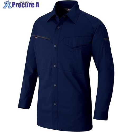 アイトス ニュームービンカット 長袖シャツ(男女兼用)AZ6845 ネイビー 4L AZ6845-008-4L 1着 ■▼698-1782 【送料都度見積】