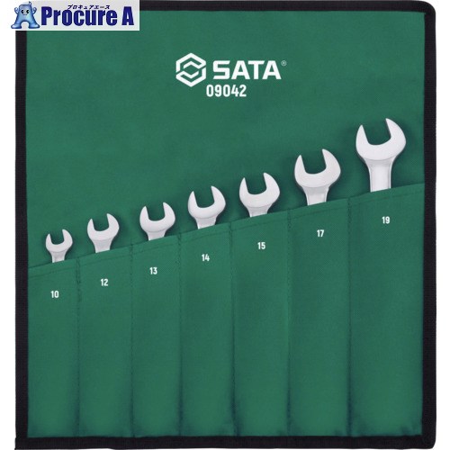 SATA 首振コンビネーションラチェットレンチセット(7点) 09042 1S ▼695-7736