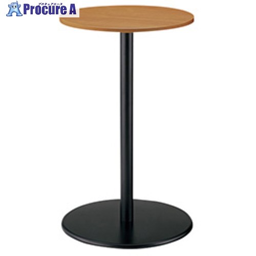 NAIKI ミーティングテーブル KLR型/天板:ミディアムウォールナット 脚:ブラック/Φ600×H972 KLRH60R-BMW 1台 ■▼596-3814 ※個人宅様送り不可