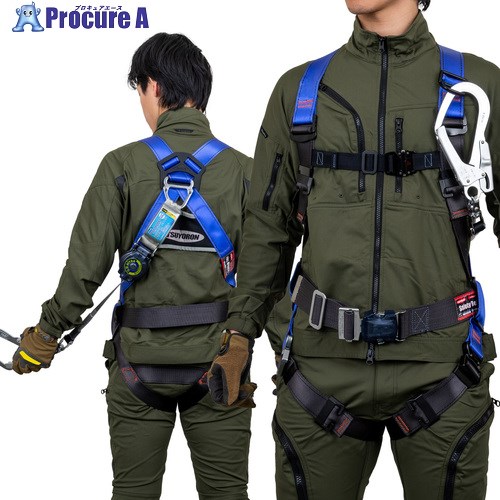 TSUYORON 中核グループ馬具 胴胴締め付き添い人 シングルランヤード付き添い人 鍵を掛ける規則体系付き添い人巻取式SRリトラ パープル M大きさ TH-502-TR93SV-OT-P-M-R23-BX 1本 ▼163-8206