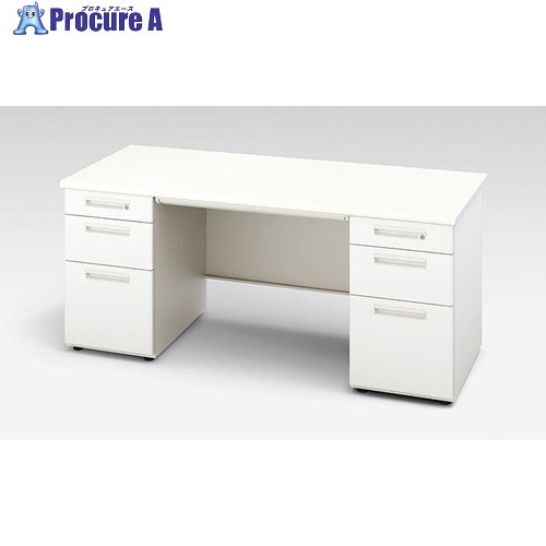 NAIKI 両袖デスク XED型/本体:クリアーホワイト 天板:シルクウッド本体:クリアーホワイト 天板:ホワイト/W1600×D700×H700 XED167BB-WH 1台 ■▼125-6175 ※個人宅様送り不可|プロキュアエース