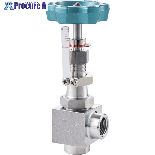 Fujikin SUS鋼製ニードルバルブ一般調整CV値4.8開度表示付3.92MPaUH-34G UH-34GD-R 1個 ■▼685-5107 【送料都度見積】