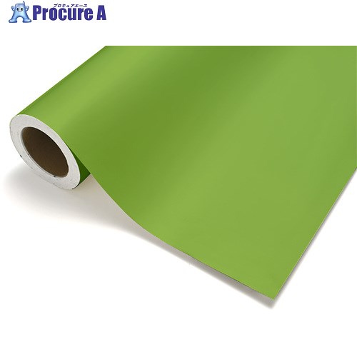 緑十字 カッティング粘着シート 黄緑 カッティングシート-411YG 450mm幅×12m巻 屋内用 エンビ 230106 1本 ■▼106-1608 【送料都度見積】