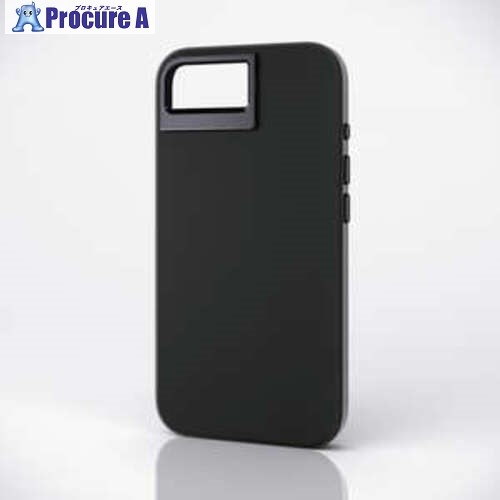 ELECOM ハイブリッドケース iPhone 16e用 シリコン スタンド MAGKEEP ブラック PM-A25SHVSCSTBK 1個 ■▼690-6421