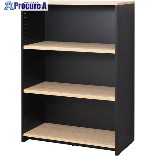 アールエフヤマカワ プラン木製シェルフ W800×H1141 ナチュラルxブラック <br>RFPS-8011NB 1台<br><br> ■▼705-1759 <br><br><br>