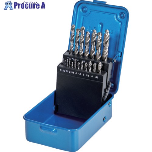 TRUSCO ハイスストレートドリル 19本組セット(スチールケース付) TSHD-19SET 1S ▼689-6742 7,824円