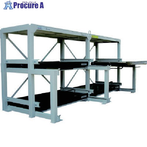 日向 フルスライド式収納棚 スライダ-ラック H6W-1500×800×1000H H6W-1500(1000H) 1台 ■▼122-8575 【送料都度見積】 ※車上渡し
