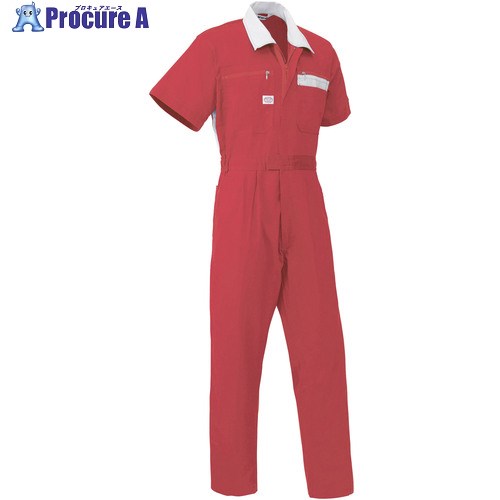 AUTO-BI SS(春夏)モデル 半袖つなぎ服5601-005レッド-3L 5601-005-3L 1着 ■▼136-8441 【送料都度見積】