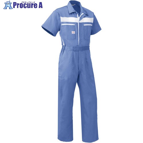 AUTO-BI SS(春夏)モデル 半袖つなぎ服1035-004スカイブルー-3L 1035-004-3L 1着 ■▼136-8708 【送料都度見積】