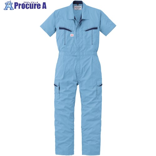 AUTO-BI SS(春夏)モデル 半袖つなぎ服8901-004スカイブルー-3L 8901-004-3L 1着 ■▼137-0521 【送料都度見積】