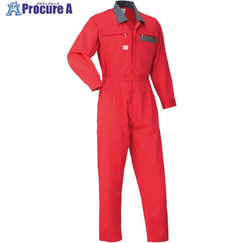 AUTO-BI AW(秋冬)モデル 長袖つなぎ服5650-005レッド-L 5650-005-L 1着 ■▼137-0733 【送料都度見積】