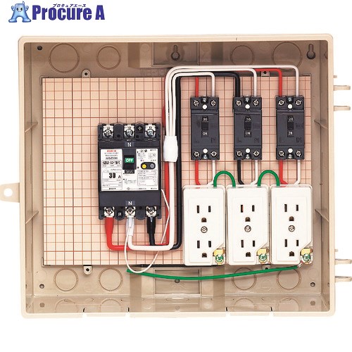 未来 屋外電力用仮設ボックス (漏電しゃ断器・分岐ブレーカ・コンセント内蔵) 13-3C 1個 ■▼140-0393 【送料都度見積】