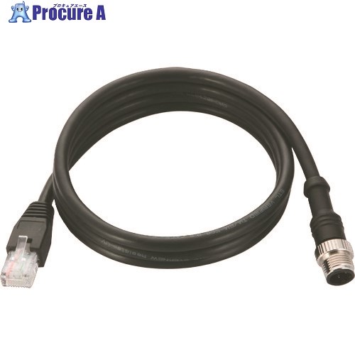 MOXA M12(8ピン)A-coded/RJ45 Cat5e UTPケーブル 1m CBL-M12MM8PRJ45-BK-100-IP67 1本 ■▼168-5468 【送料都度見積】