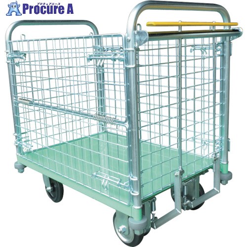 カンベ 網付き台車 ハンドストッパー付きメッシュパックロール HS-622A HS-622A 1台 ■▼337-7309 【送料都度見積】