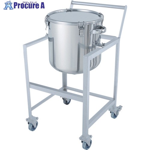MONOVATE 鏡板型クリップ式密閉容器 45L 架台付(取っ手・蓋置付) DT-CTH-ASCC-39 1個 ■▼363-9530