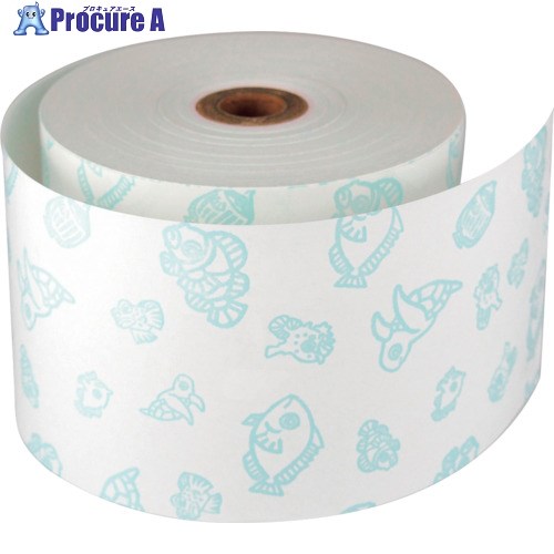 グリーンクロス ファンシーレジ用紙 80mm幅 魚 青 8巻入り 6300028008 1S ■▼392-5640 ※個人宅様送り不可