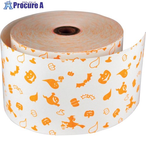 グリーンクロス ファンシーレジ用紙 58mm幅 ハロウィン オレンジ 20巻入り 6300028131 1S ■▼392-7303 ※個人宅様送り不可