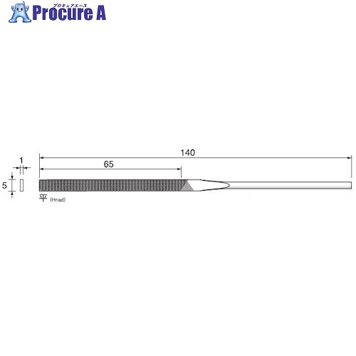 アルゴファイル 精密鉄工ヤスリ細目平1×5 HT601 1本 ■▼396-4715 【送料都度見積】