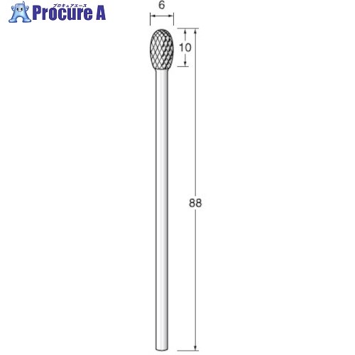アルゴファイル ロングシャフト超硬カッタークロスカツト Φ6X10 Φ6.0軸L88 CC967 1本 ■▼402-2295 【送料都度見積】
