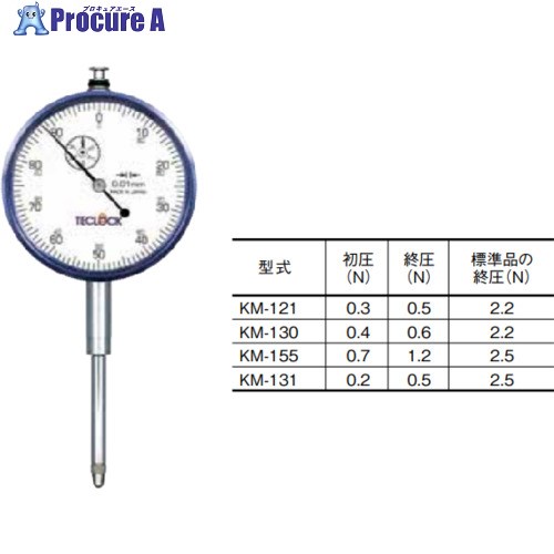 TECLOCK 低圧測定力ダイヤルゲージ KM-130-0.4-0.6 1個 ■▼433-9870 【送料都度見積】