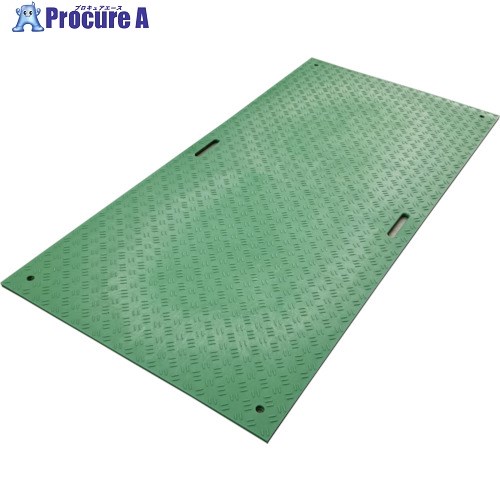 ウッドプラスチック 工事用敷板 Wボード 両面凸 カラー:緑 1219mm×2438mm B1224-20-GRSB-M2K4 1枚 ■▼437-3440