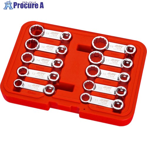 JTC 10PCS ボックスエンドクローフットレンチセット JTC7828 1個 ■▼506-4176