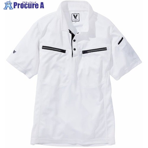 VILEA ミニ衿半袖ポロシャツ M ホワイト 605-M-17 3着 ■▼539-5784 【送料都度見積】