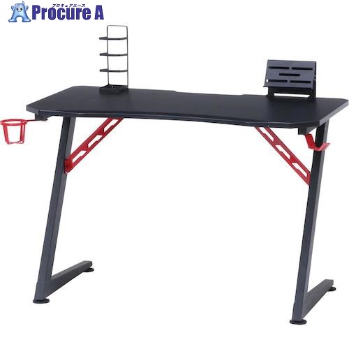不二貿易 ゲーミングデスク レイズ レッド 18572 1個 ■▼542-5752 【送料都度見積】 ※車上渡し