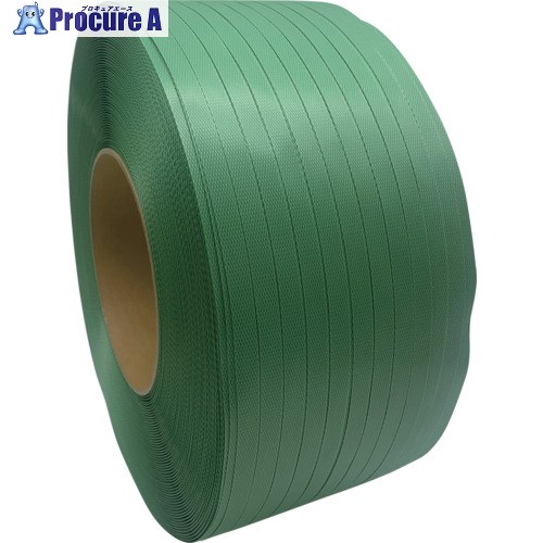 ウッドプラスチック 再生PPバンド グリーンライトバンド(機械用)eDH15 緑 15mm×2500m(厚み0.59mm) EDH15-G 2巻 ■▼701-6963