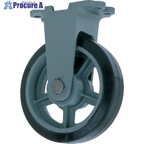 ヨドノ 鋳物重荷重用ゴム車輪固定車付き HBーk410X75 HB-K410X75 1個 ■▼809-4034