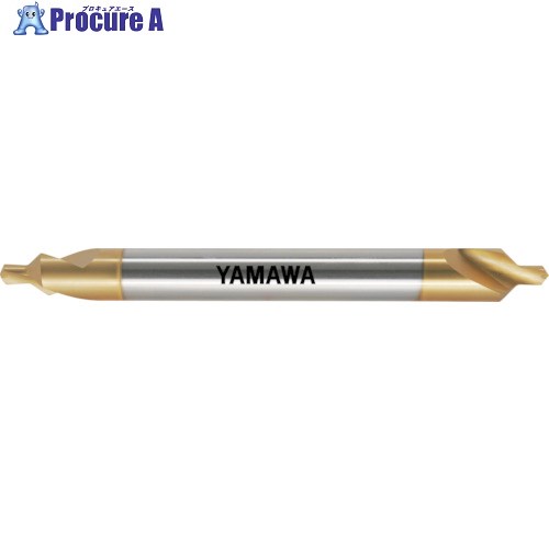 ヤマワ ロングシャンクコーティング強ねじれ溝A形90° センタ穴ドリル CE-QL V L150 5X90°X12 CE-QL-V-L-150-5X12 1本 ▼816-7959 ●MA515